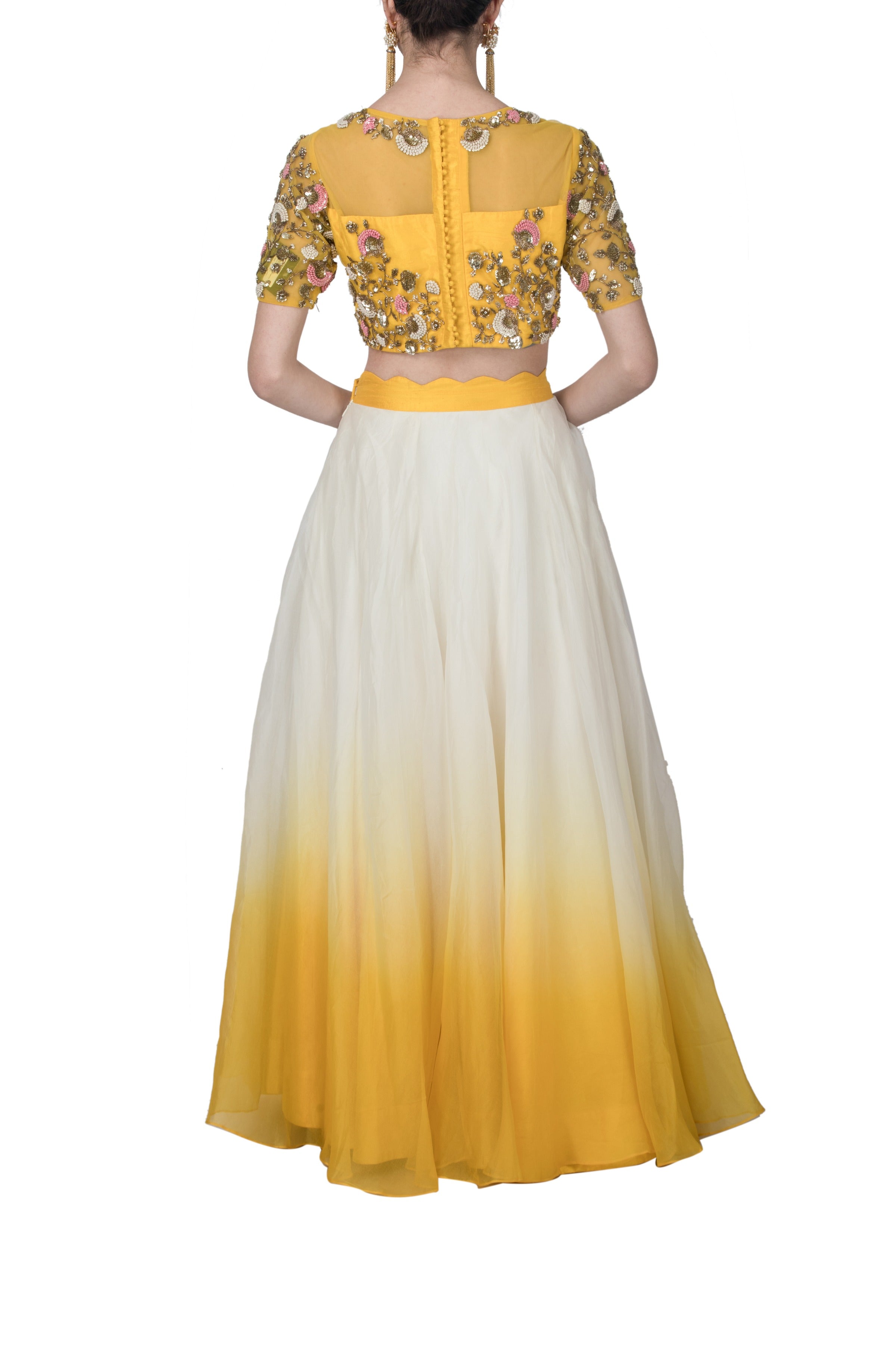 Ombre French Knot Lehenga Set