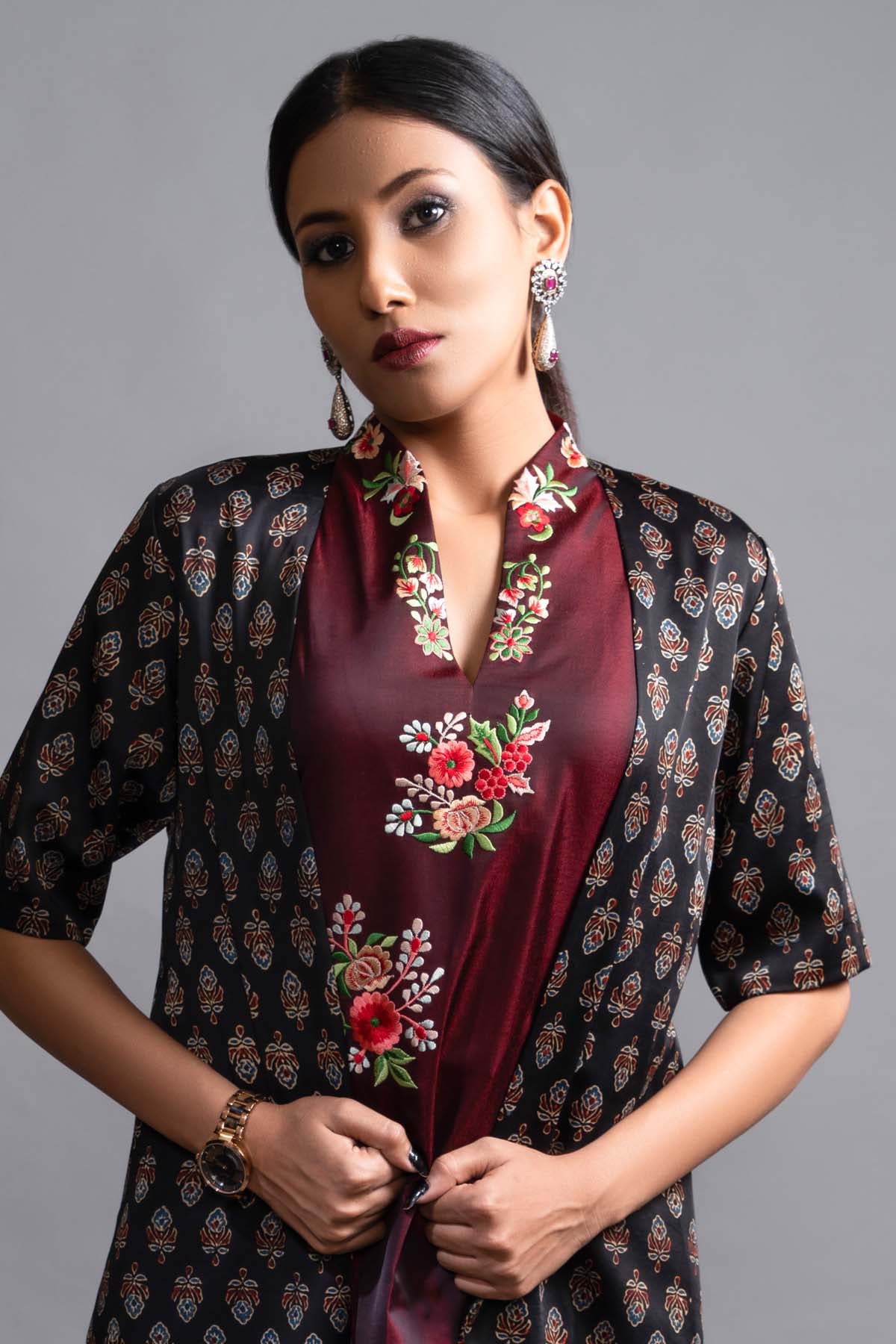 Ajrakh Printed Jacket & Pant Set