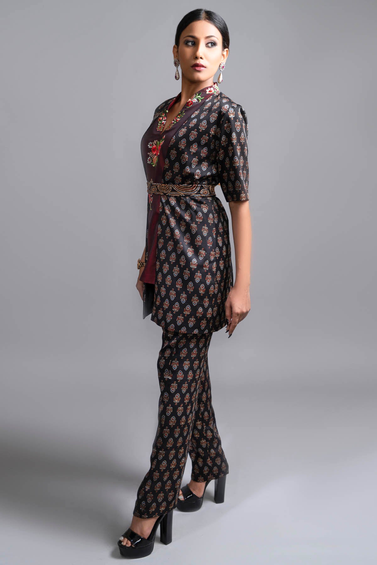 Ajrakh Printed Jacket & Pant Set