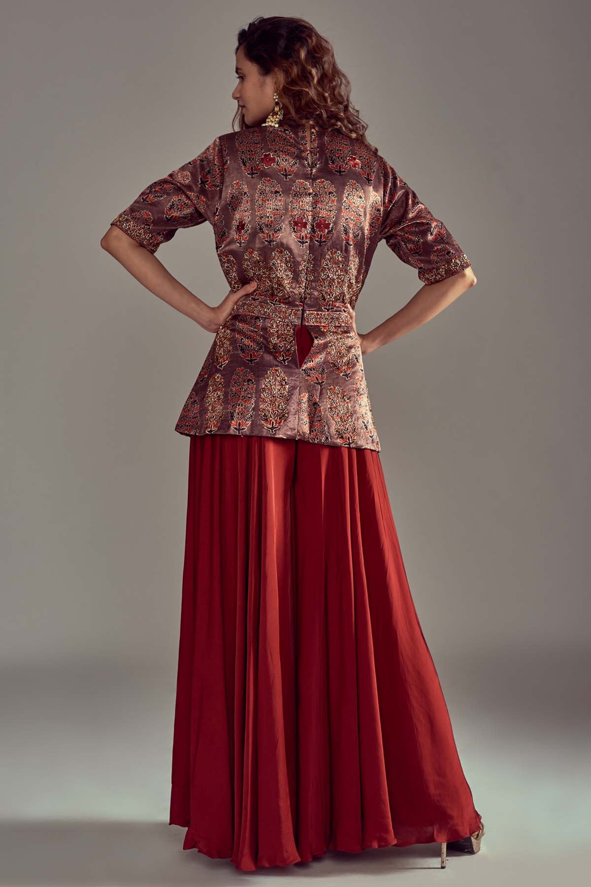 Ajrakh Printed Peplum Jumpsuit