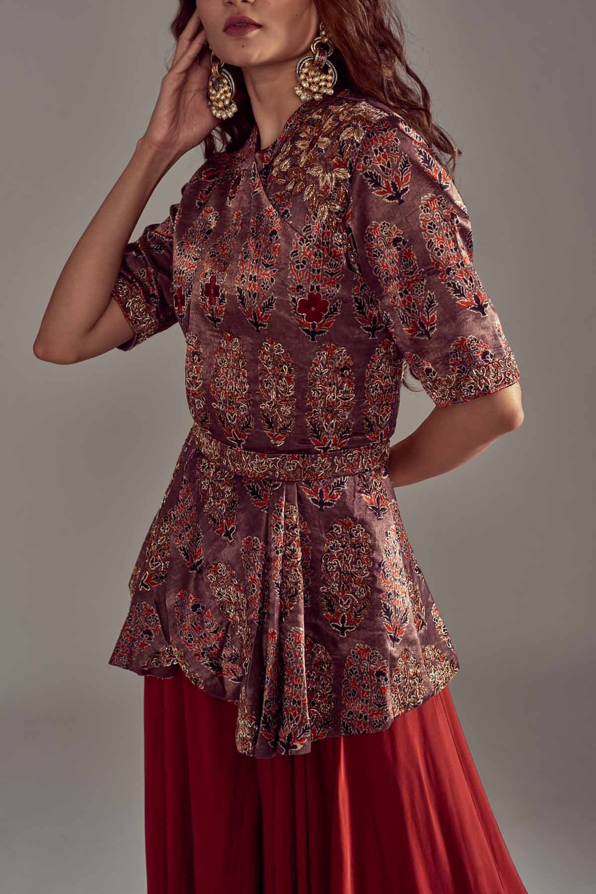 Ajrakh Printed Peplum Jumpsuit