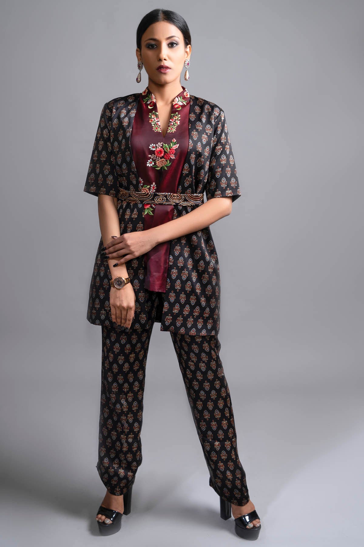 Ajrakh Printed Jacket & Pant Set