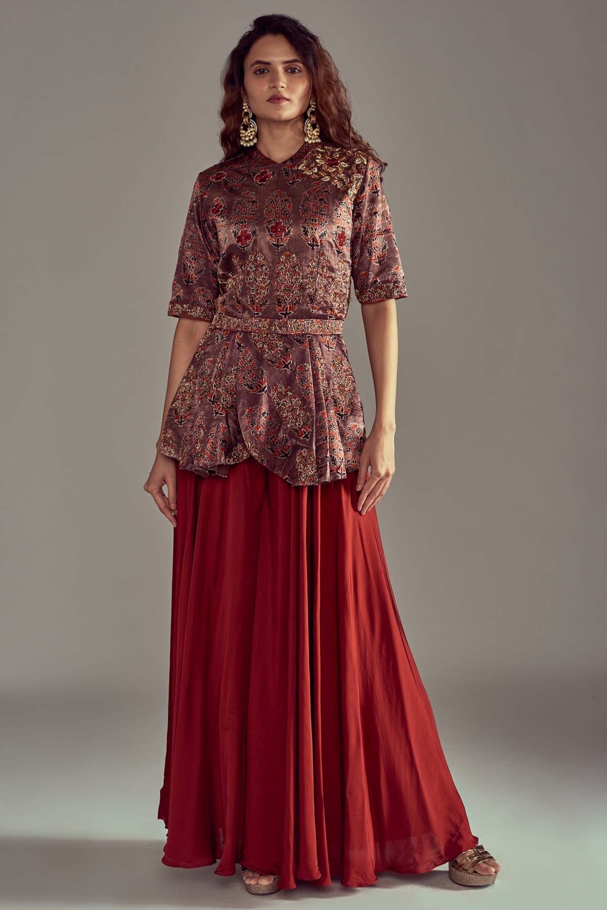 Ajrakh Printed Peplum Jumpsuit