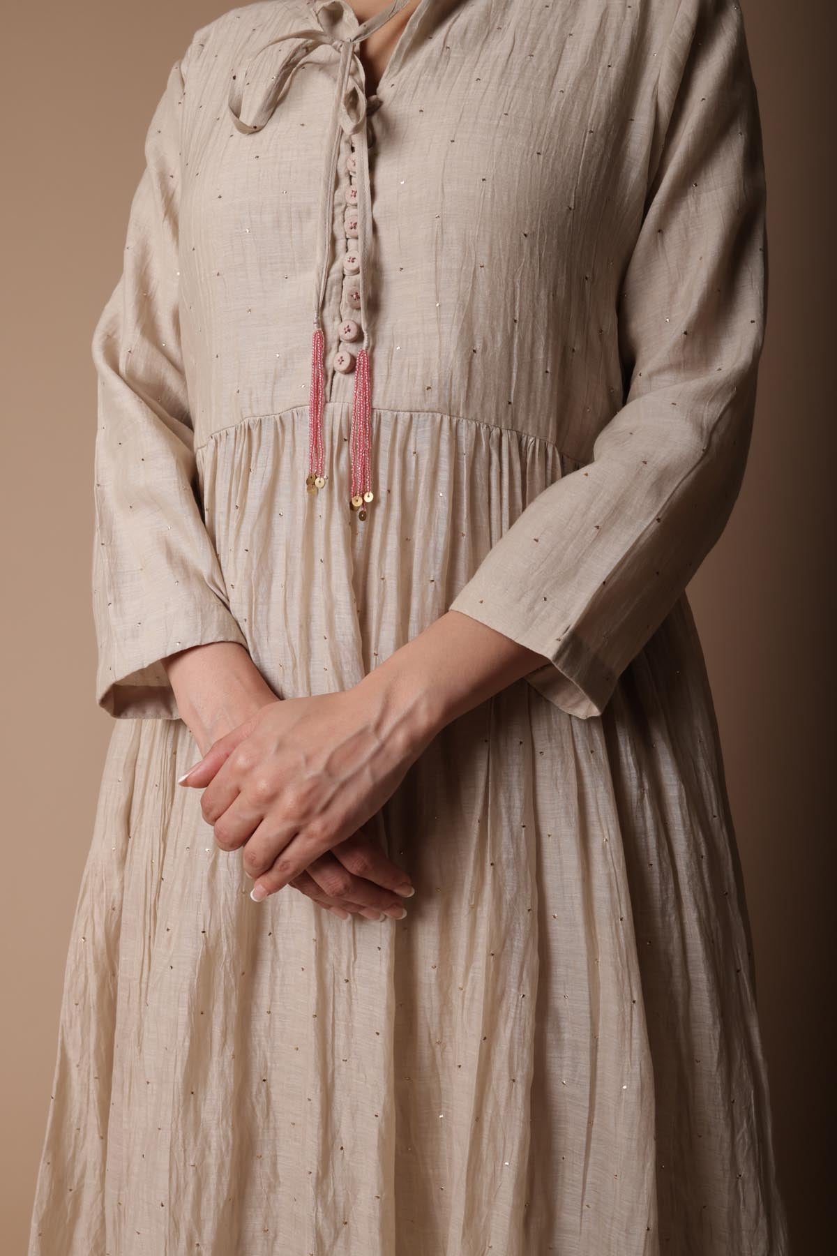 Almond Mukaish Work Kurta Set