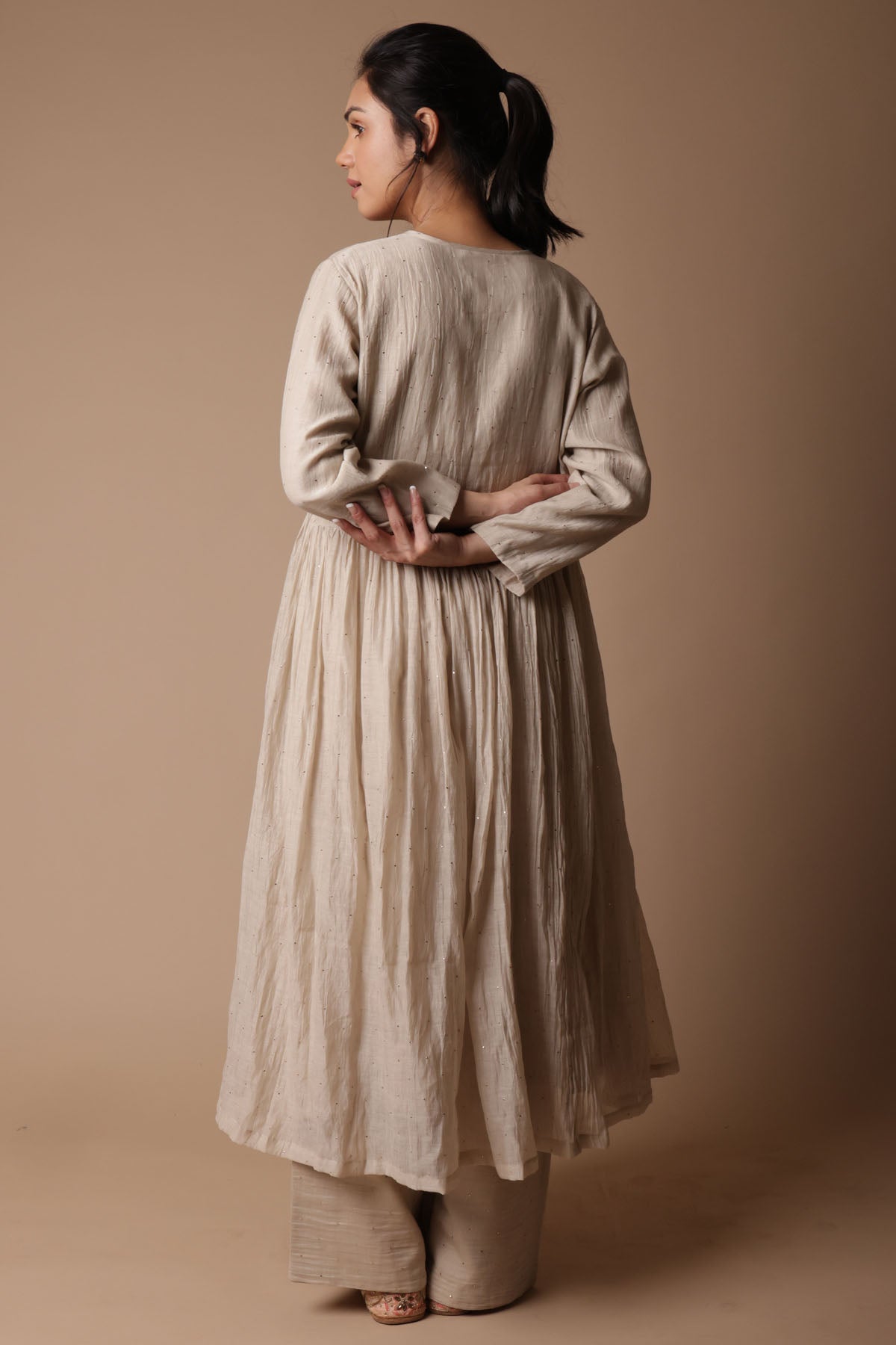 Almond Mukaish Work Kurta Set