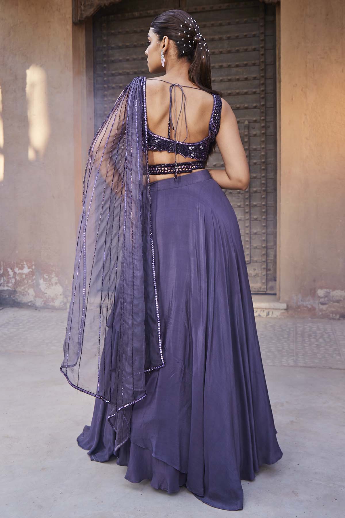 Amethyst Embroidered Lehenga Set