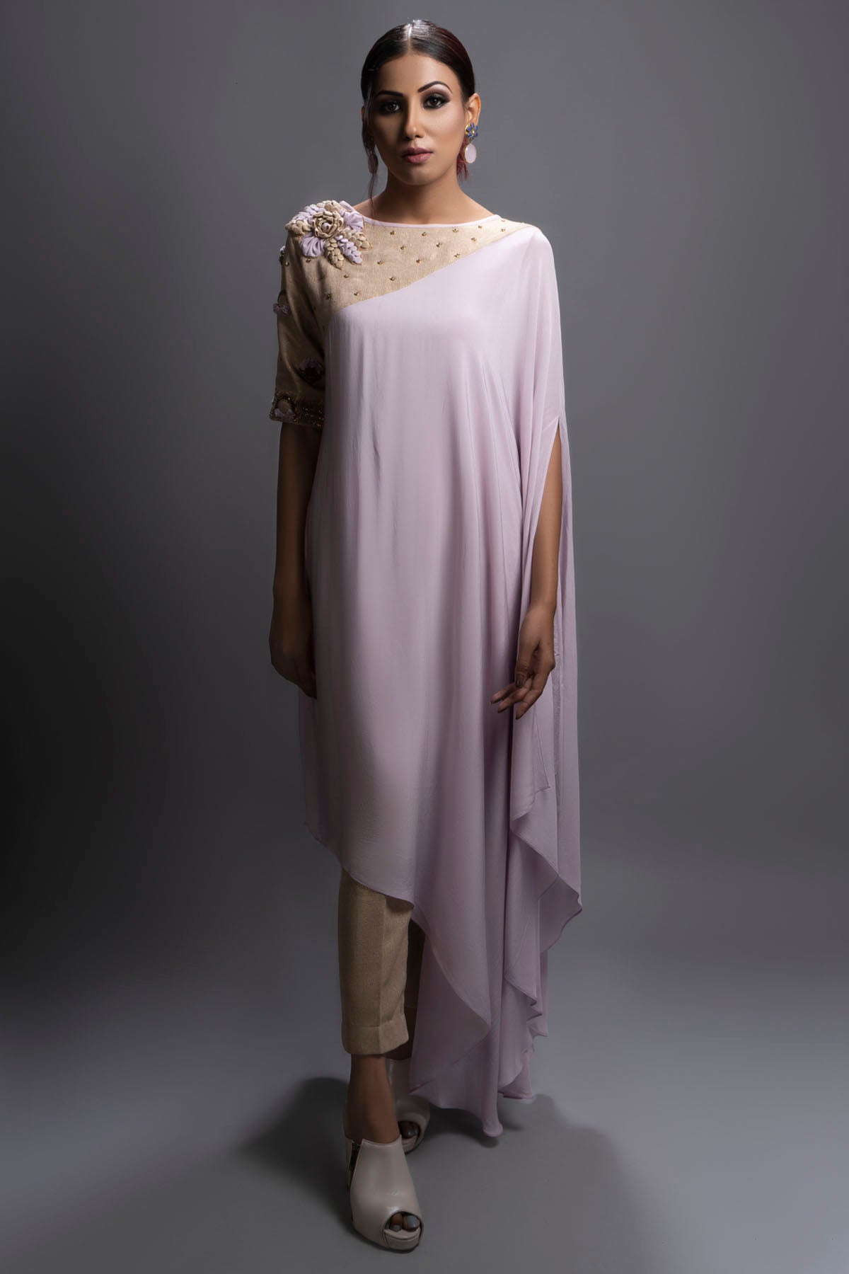 Lavender Asymmetrical Kurta Set