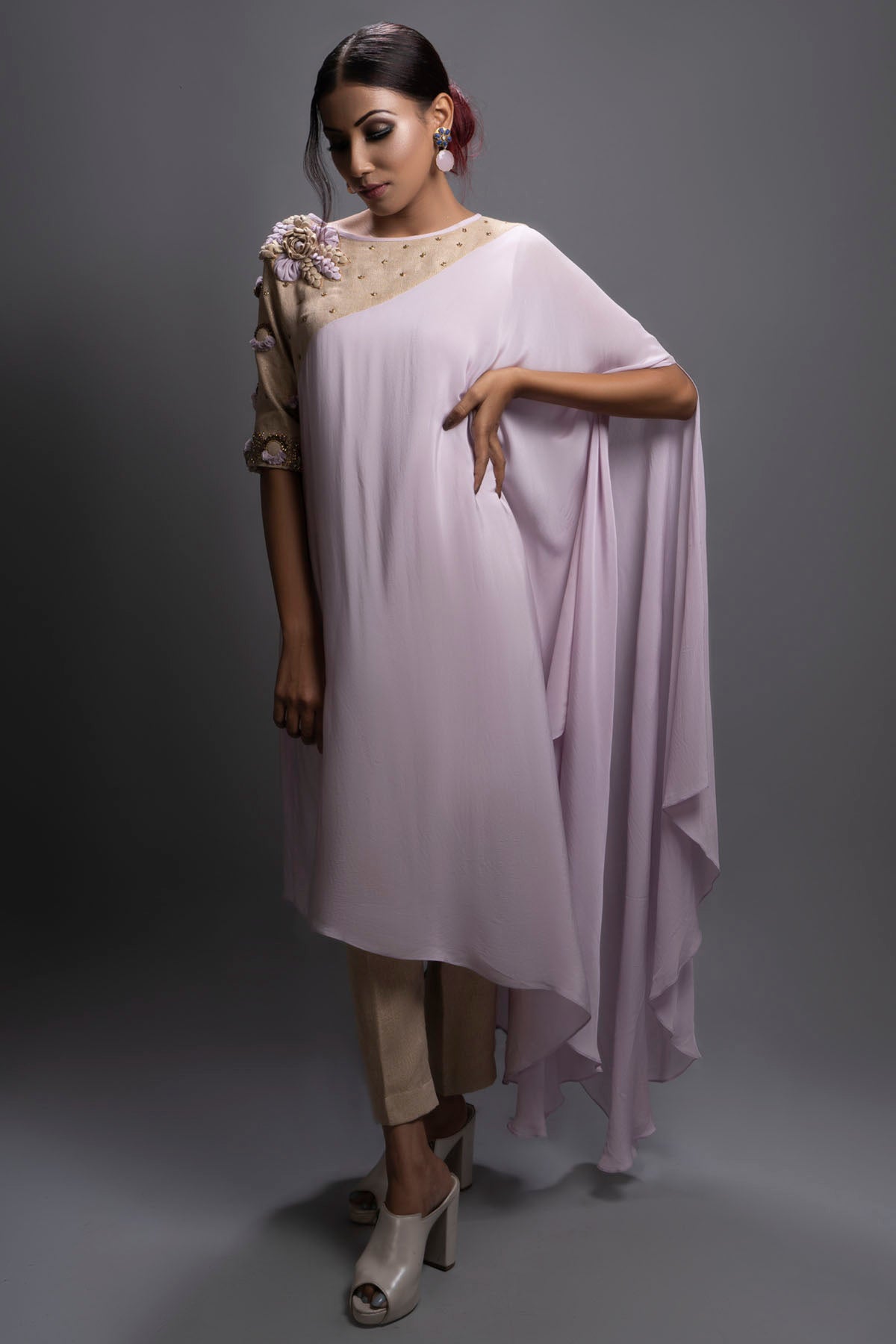 Lavender Asymmetrical Kurta Set