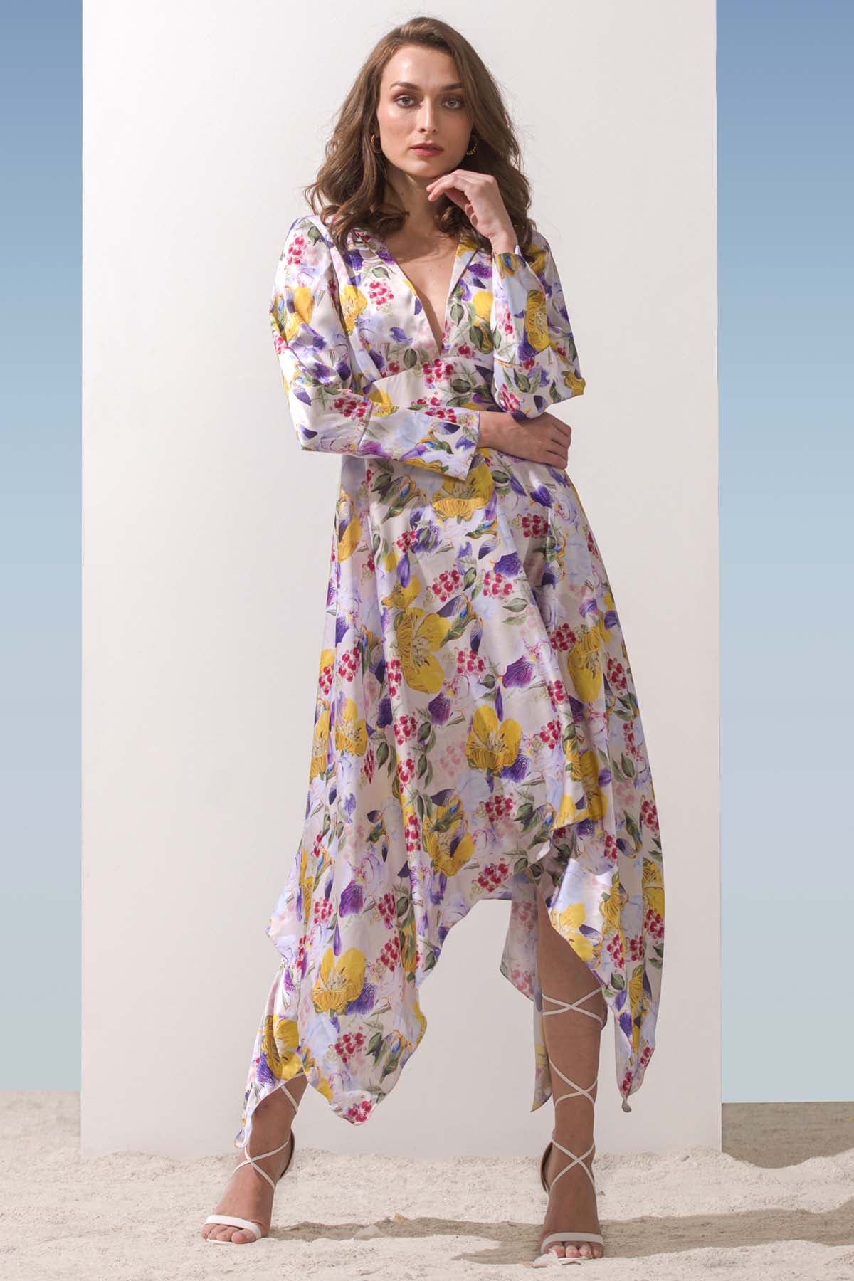 Asymmetric Satin Dress