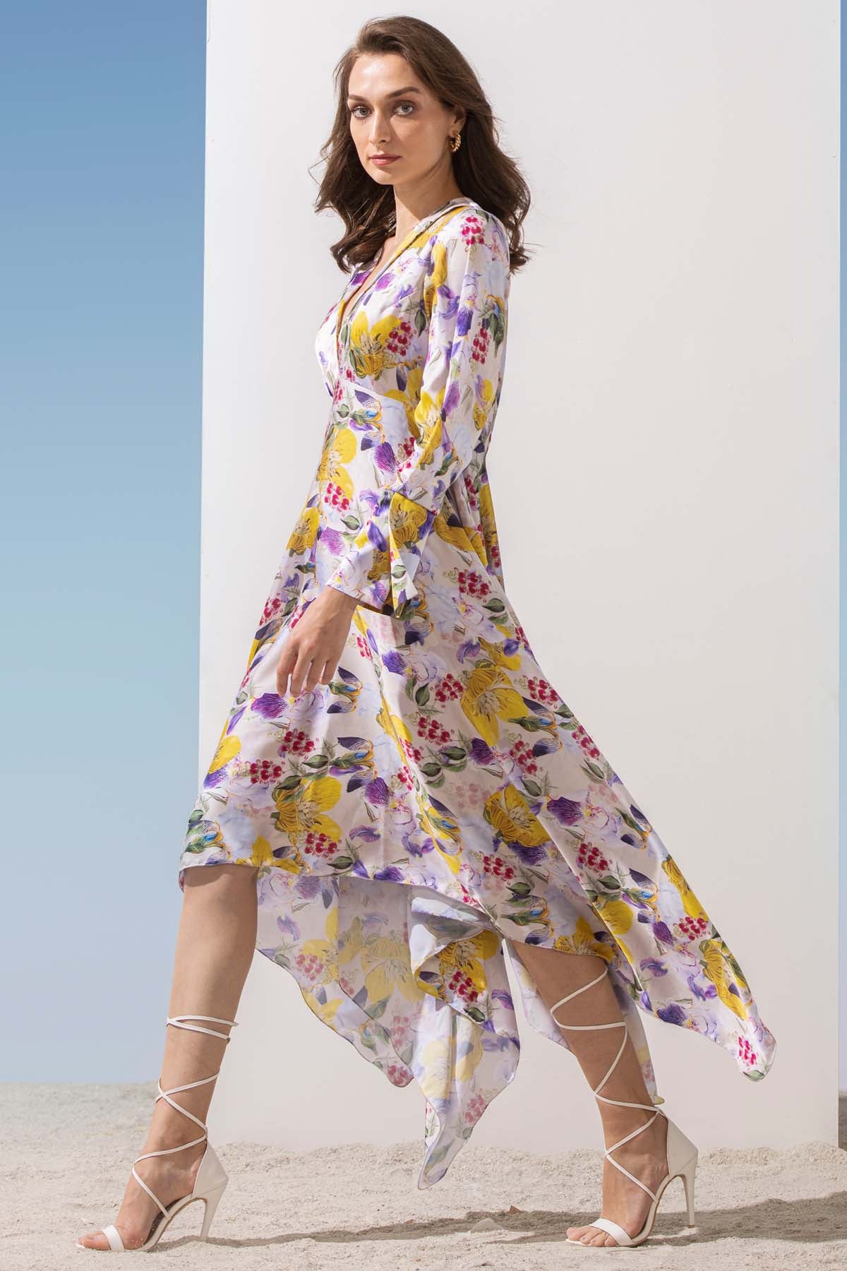 Asymmetric Satin Dress