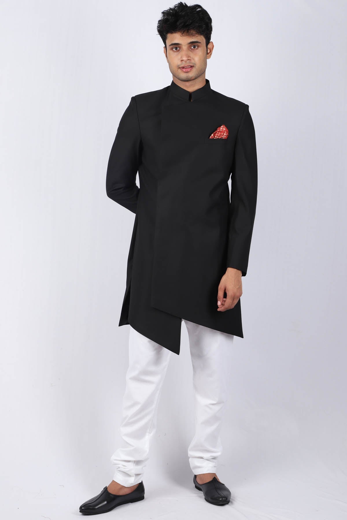 Buy Asymmetric Nawaab Jacket For Men Available online at ScrollnShops