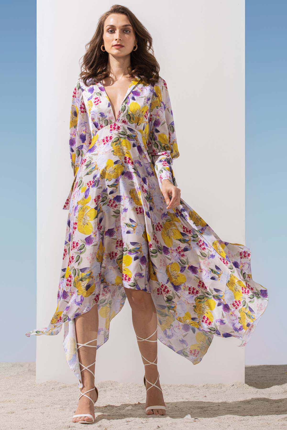 Buy Asymmetric Satin Dress by Mandira Wirk