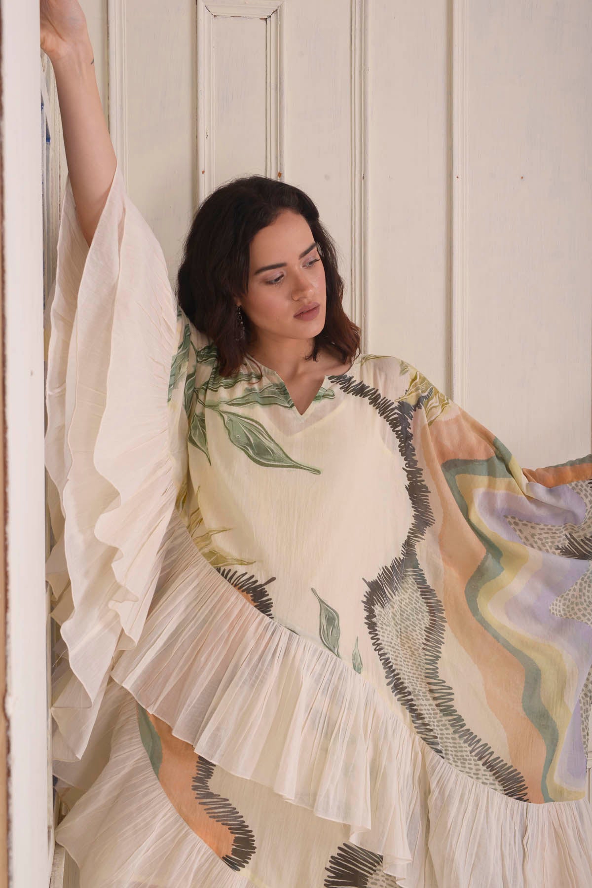 Asymmetrical Dramatic Frilled Dress