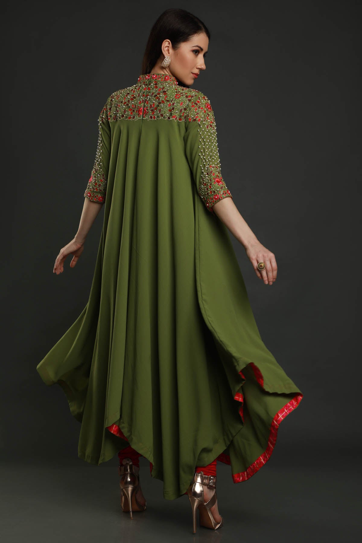 Asymmetrical Flared Crepe Tunic