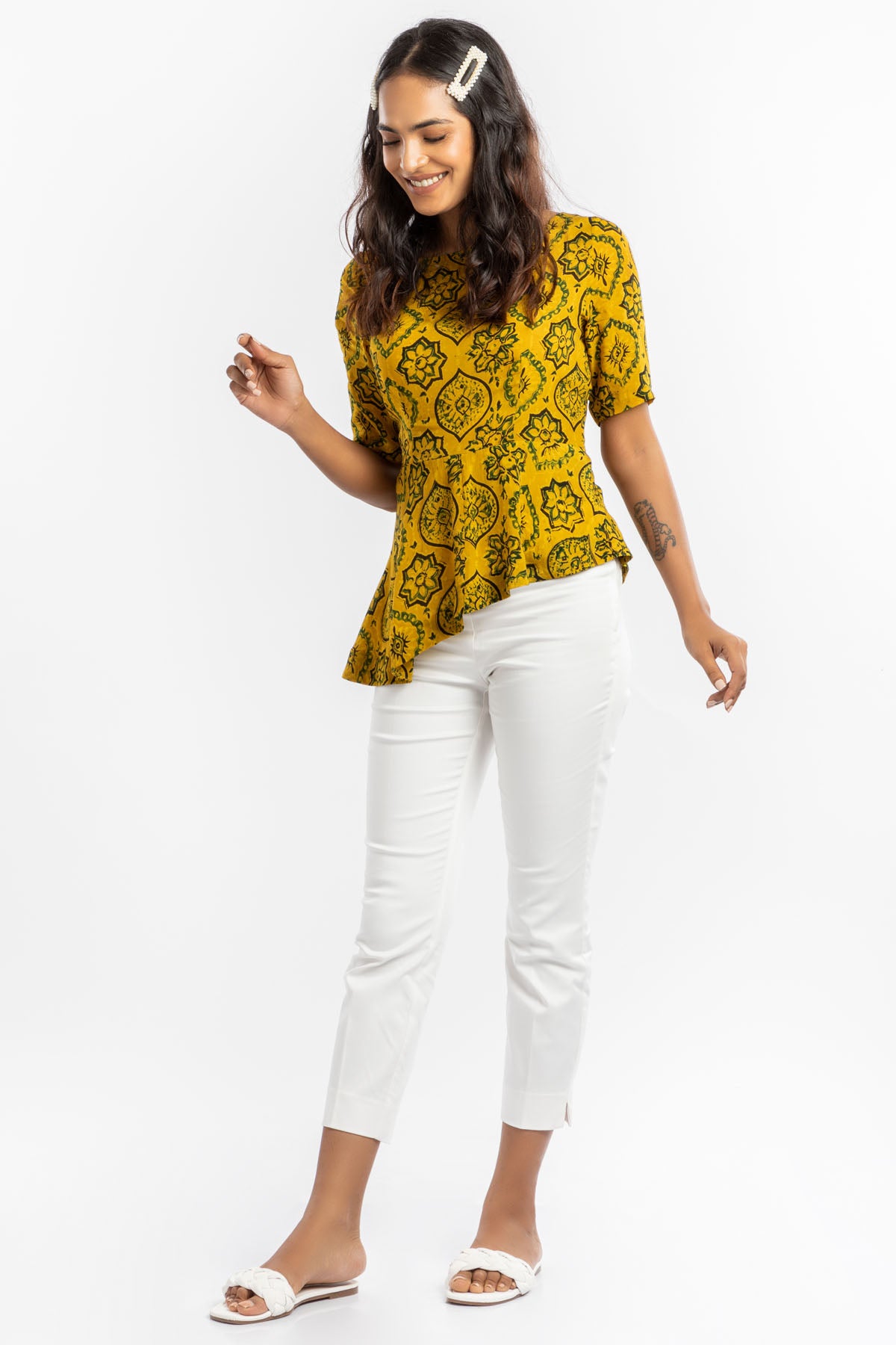 Asymmetrical Peplum Top