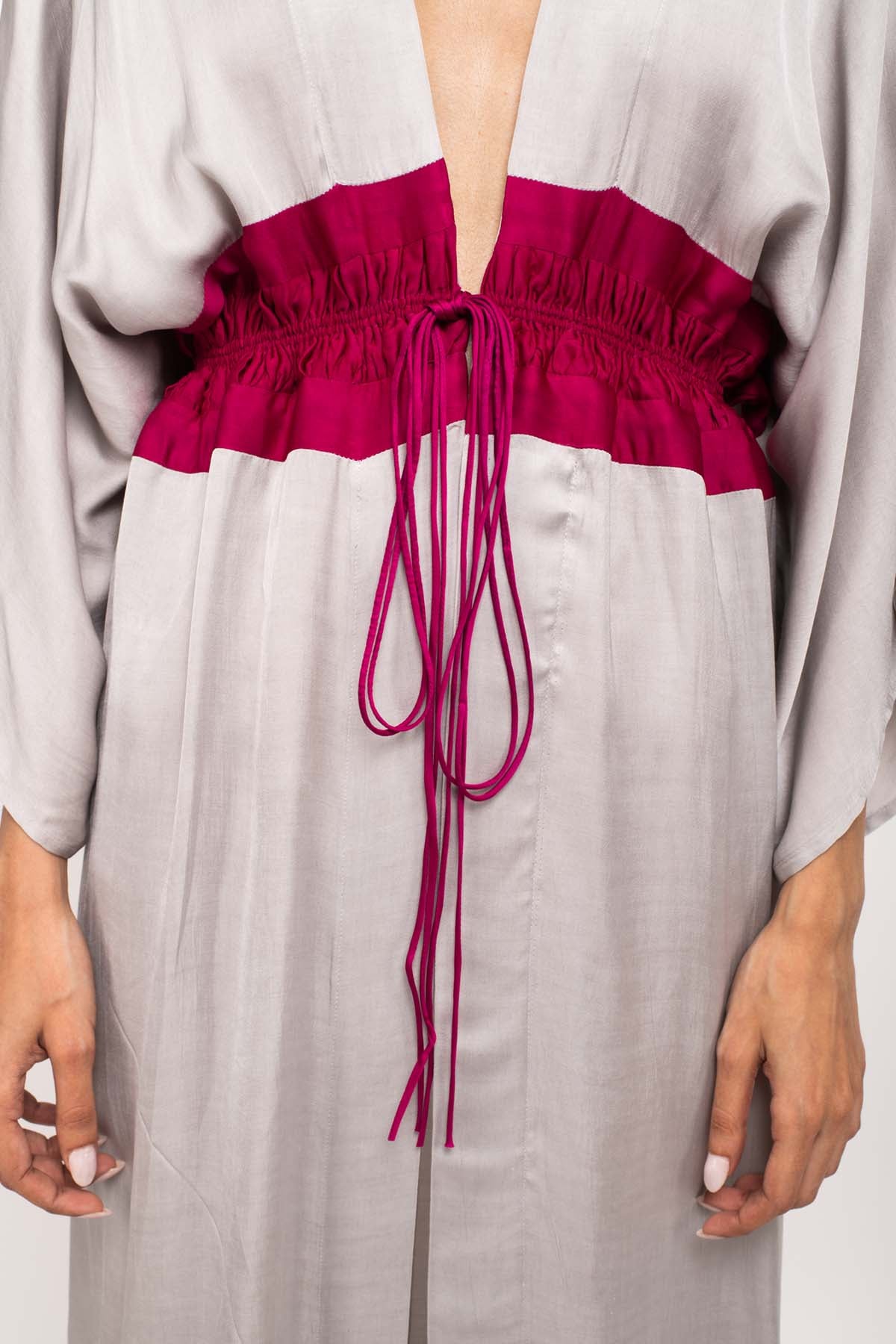 Asymmetrical Ruched Cape Dress