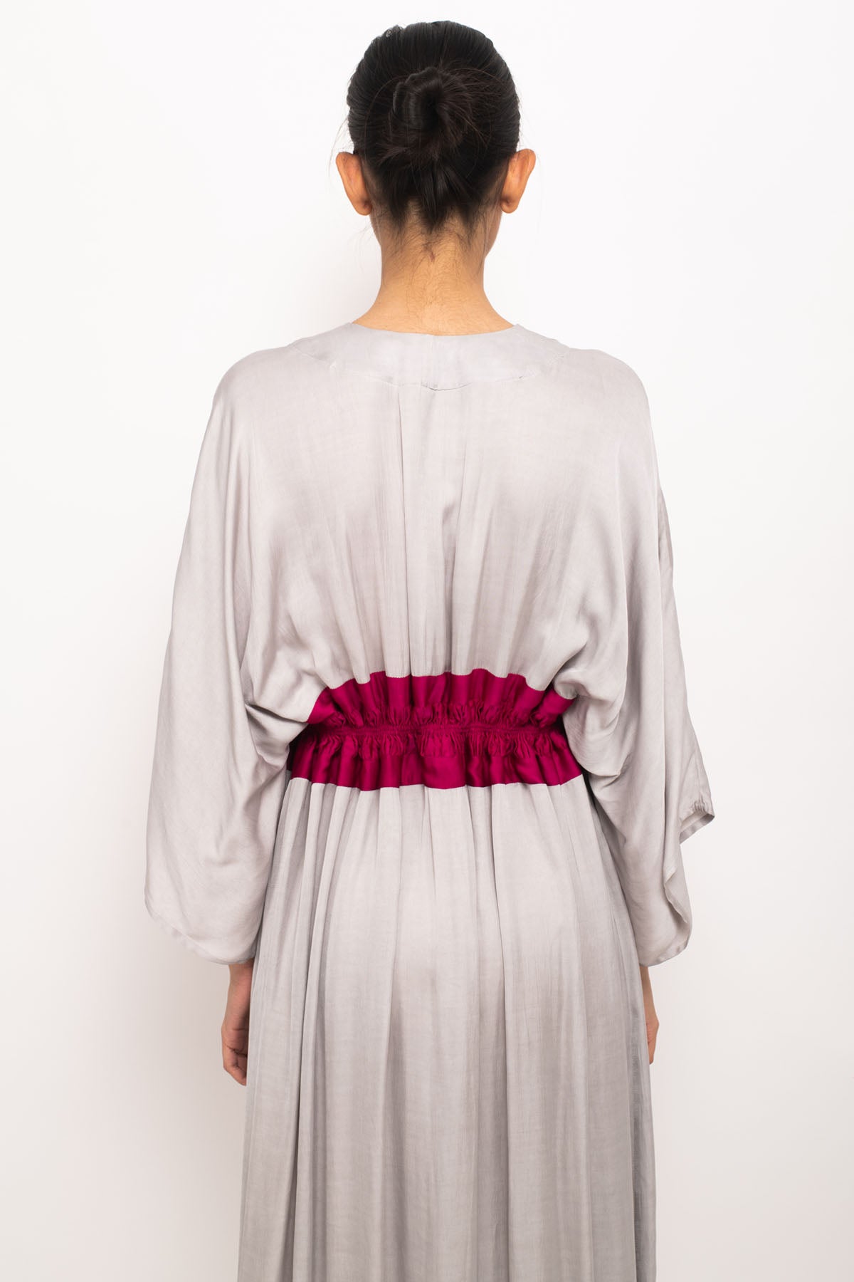 Asymmetrical Ruched Cape Dress