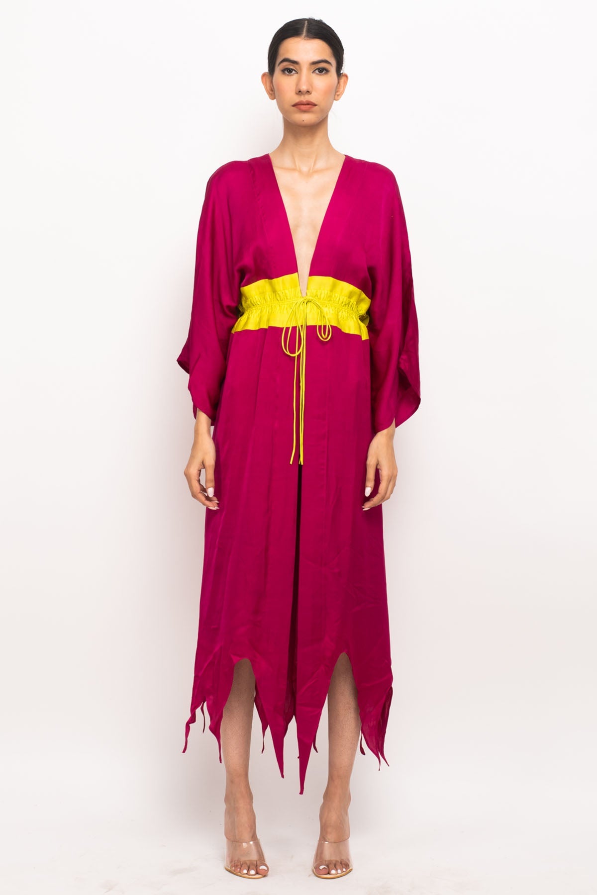 Buy Neora by Nehal ChopraAsymmetrical Front Ruched Dress for Women Online