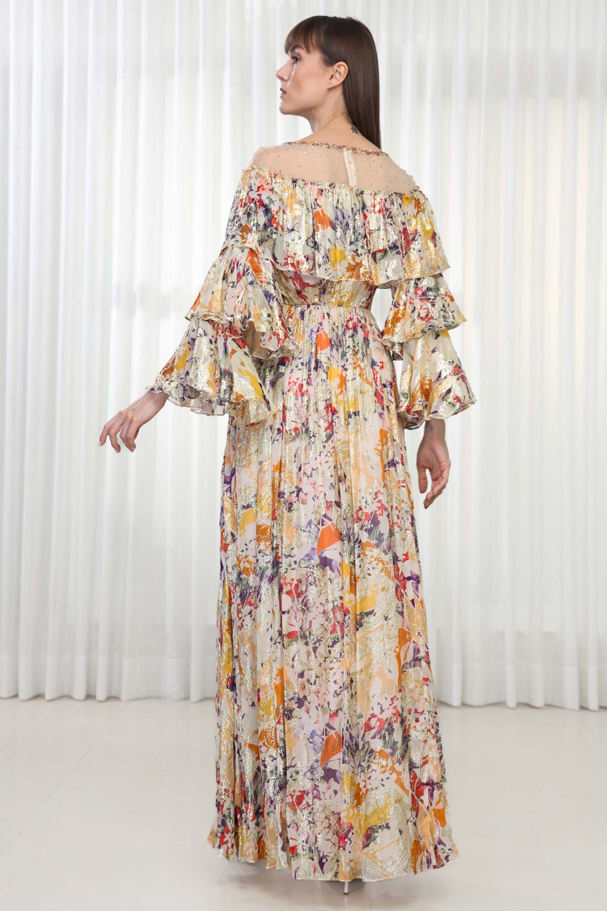 Autumn Leaves Printed Gown