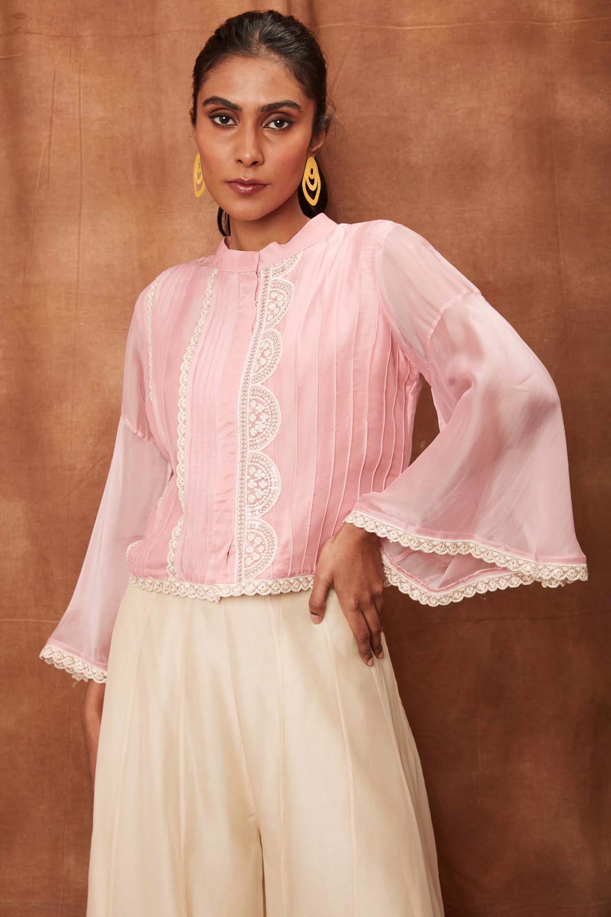 Baby Pink Fine Pintuck Top & Pants