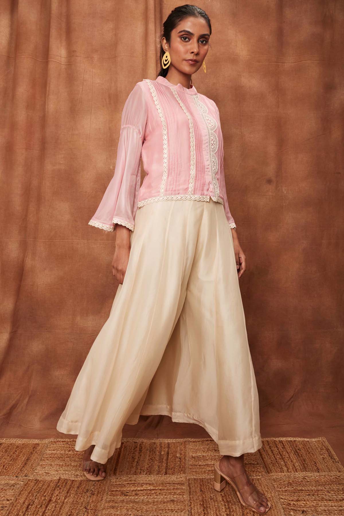 Baby Pink Fine Pintuck Top & Pants