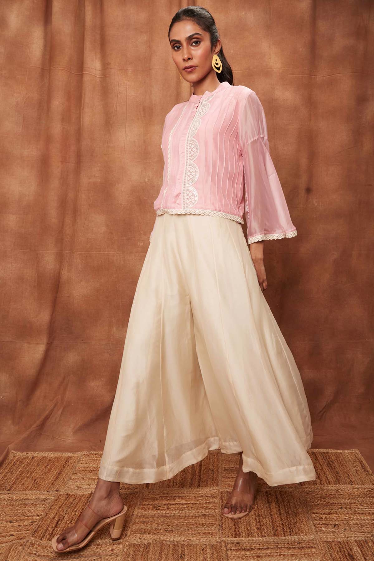 Baby Pink Fine Pintuck Top & Pants