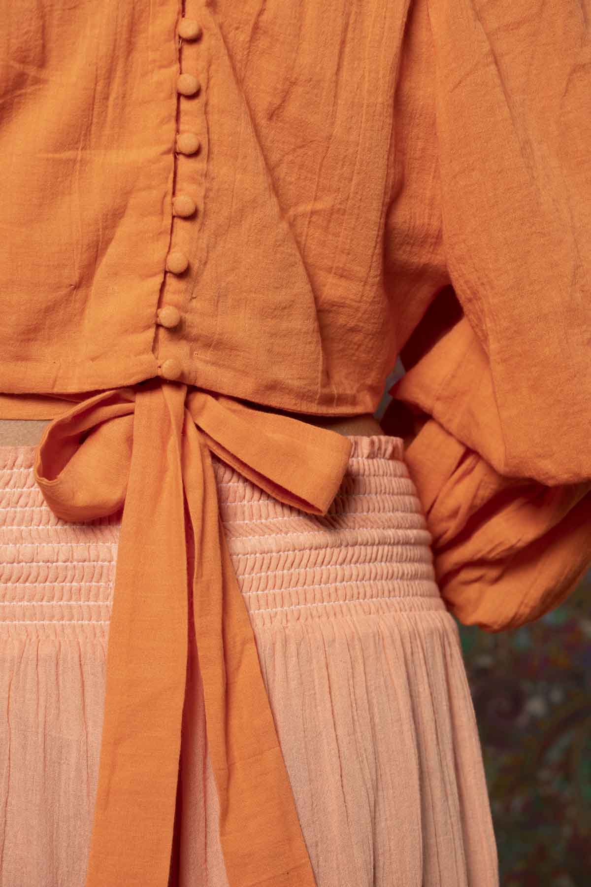 Balloon Sleeves Crop Top