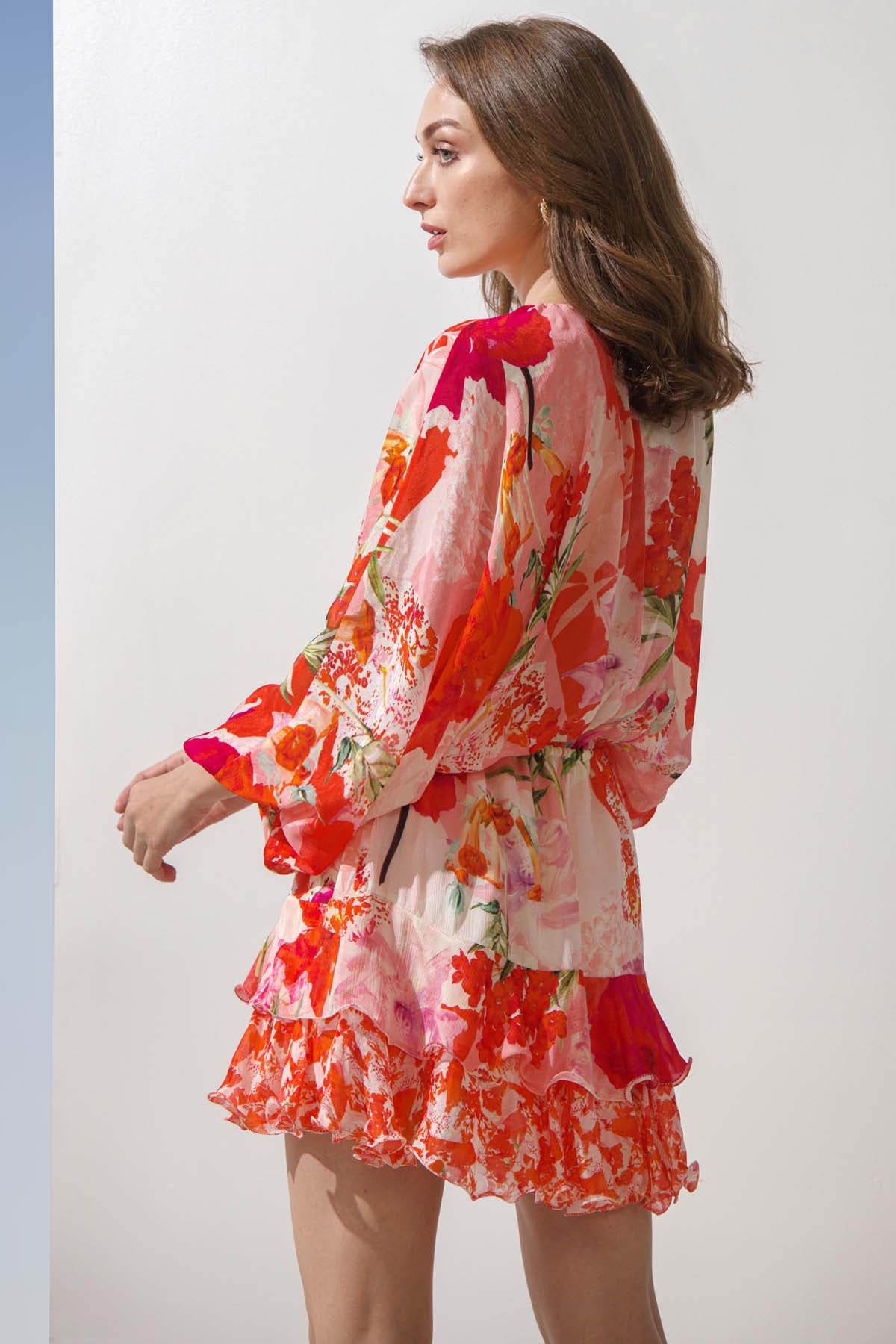 Batwing Sleeves Mini Dress