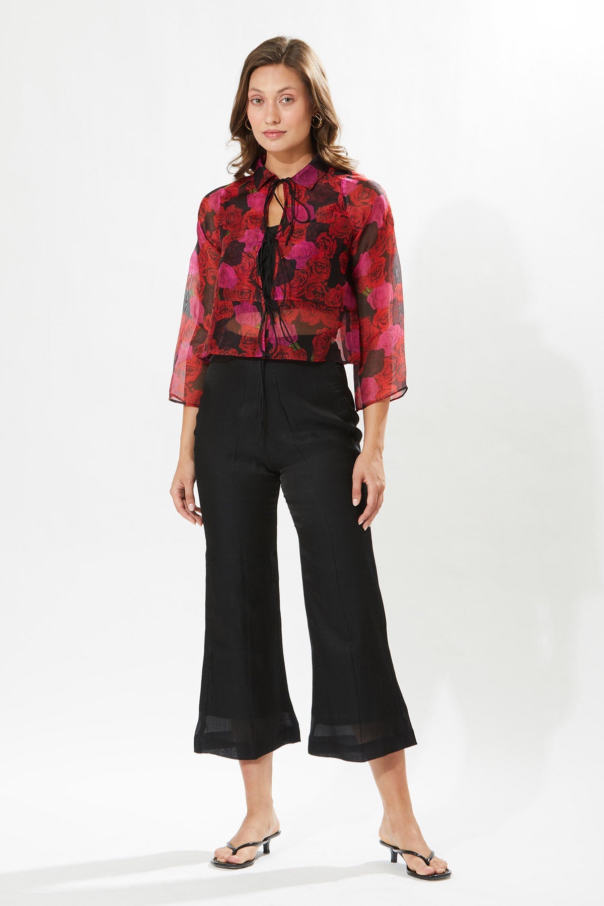 Buy Designer Meadow Bell Sleeve Organza Jacket for Women at ScrollnShops