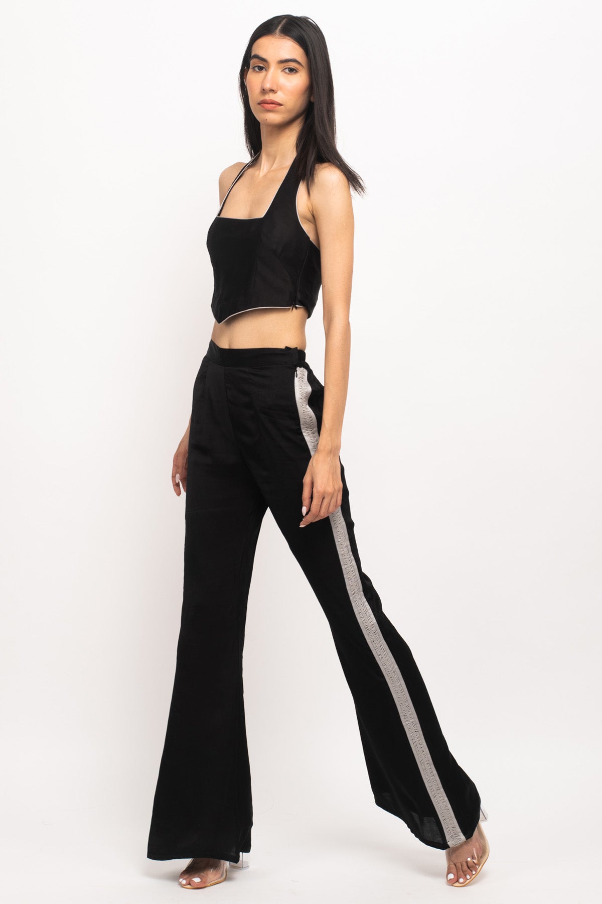 Black Color Blocked Co-ord Set