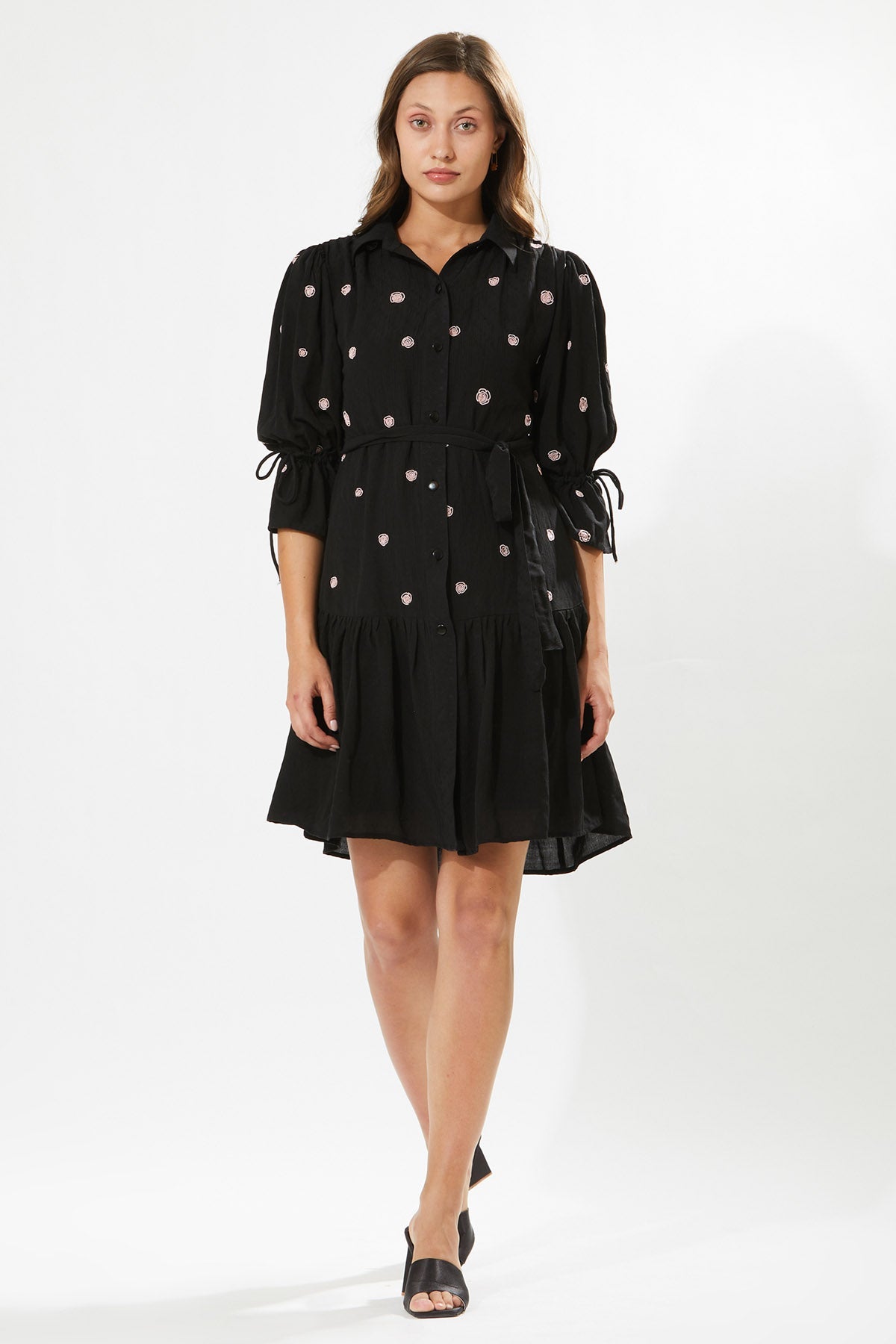Buy Meadow Black Button Down Dress for Women at ScrollnShops