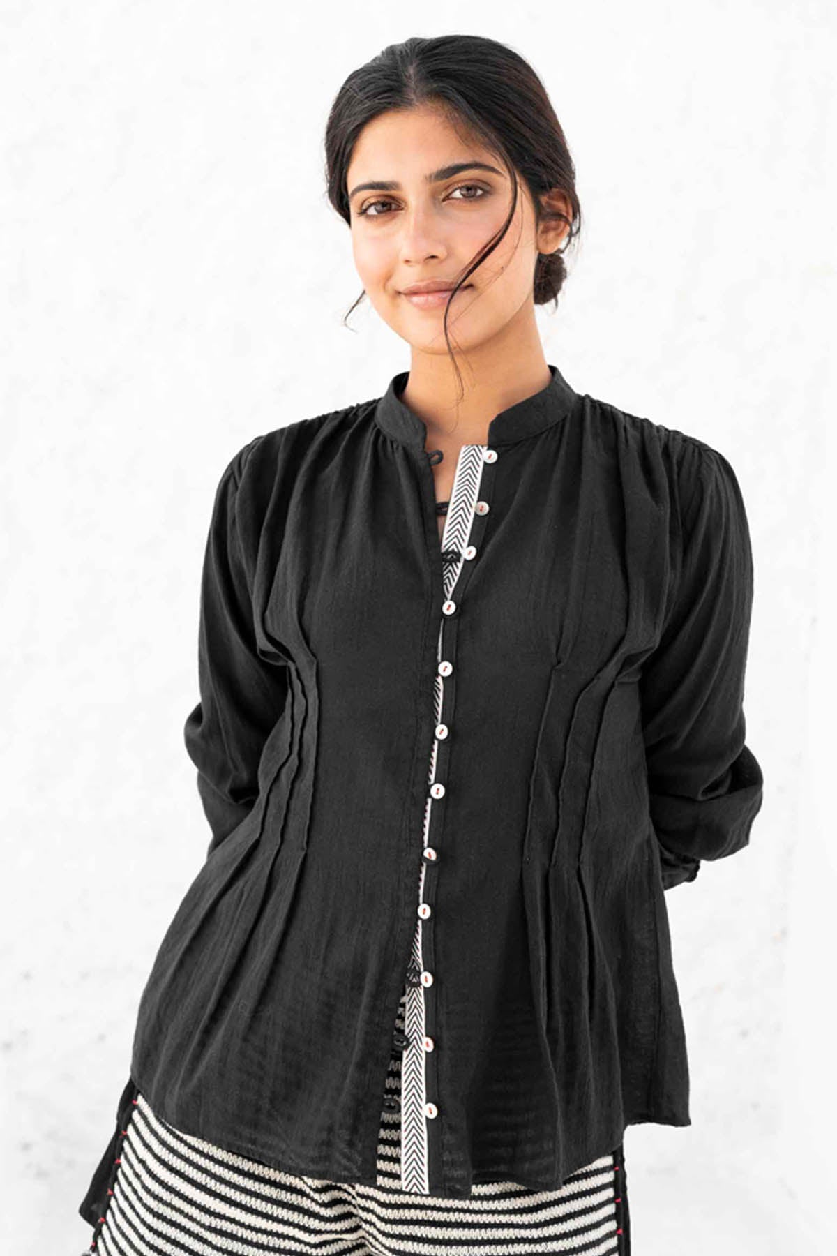 Buy Black Cotton Guaze Shirt By Beachbum Online