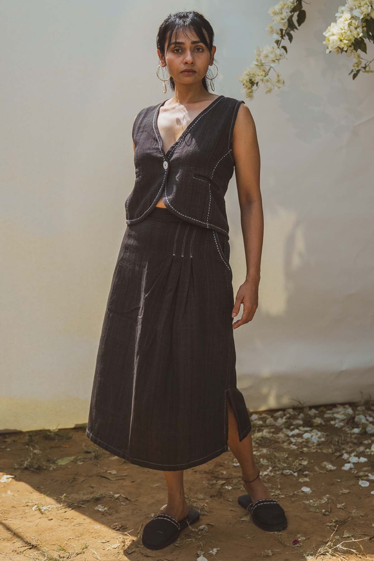 Buy Designer Box Pleated Long Skirt By Lafaani