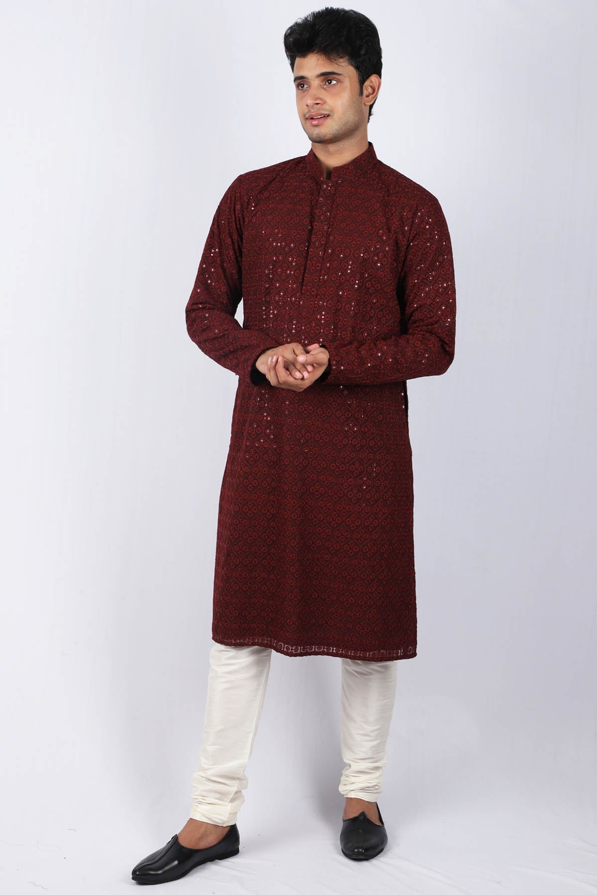 Buy Buta Embroidered Kurta Set For Men Available online at ScrollnShops