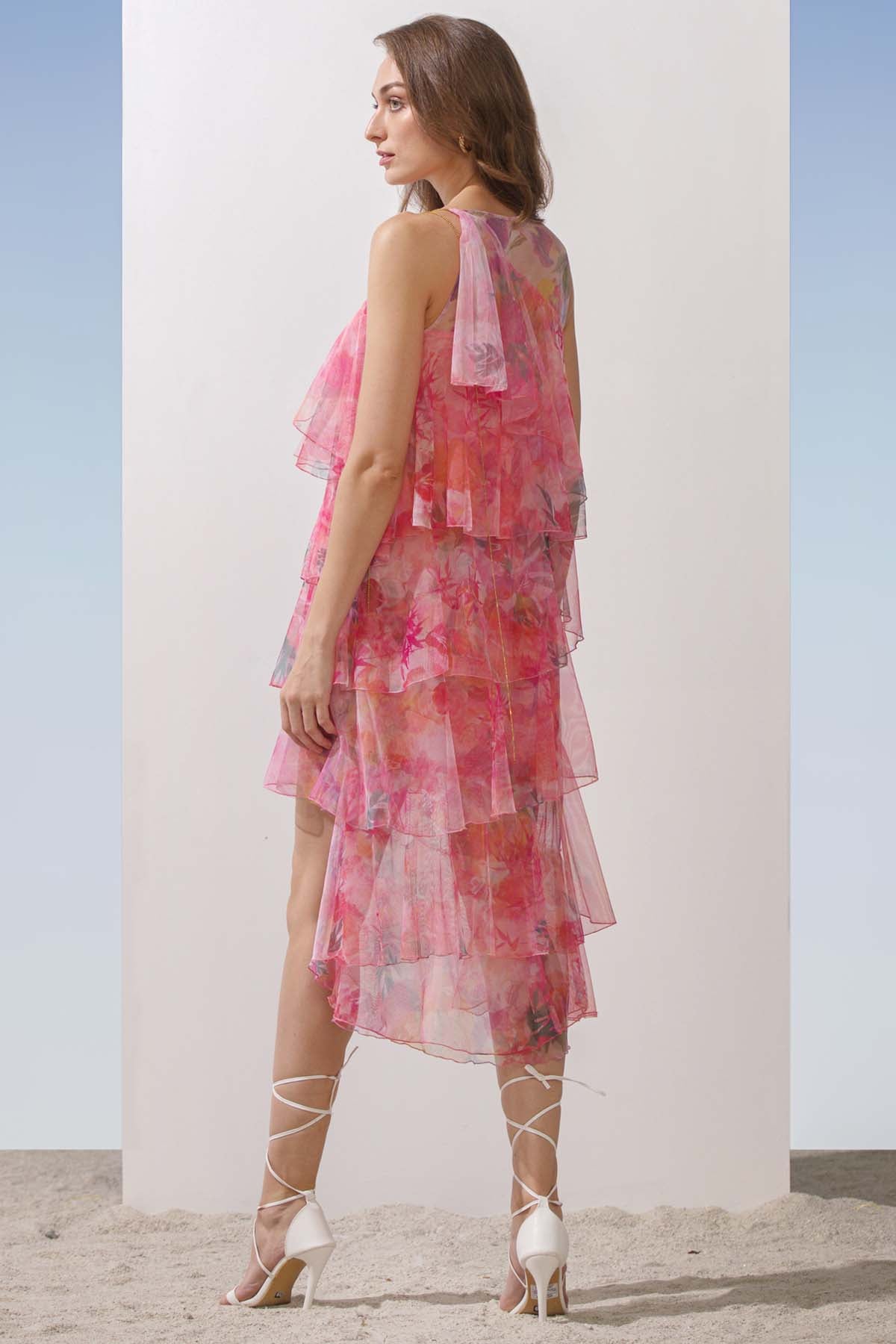 Butterfly Net Tiered Dress