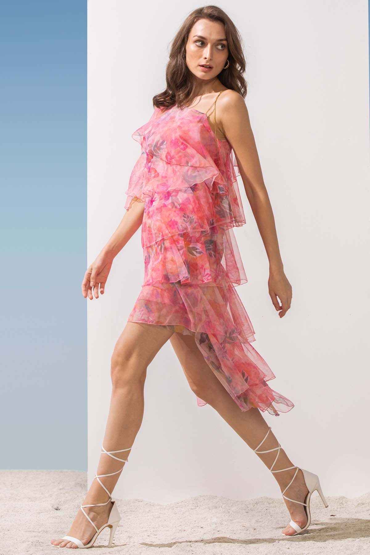 Butterfly Net Tiered Dress