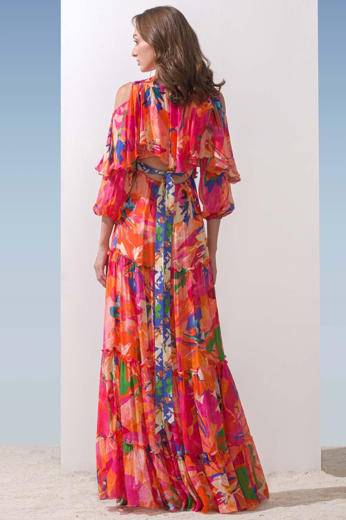 Butterfly Yoke Tiered Dress