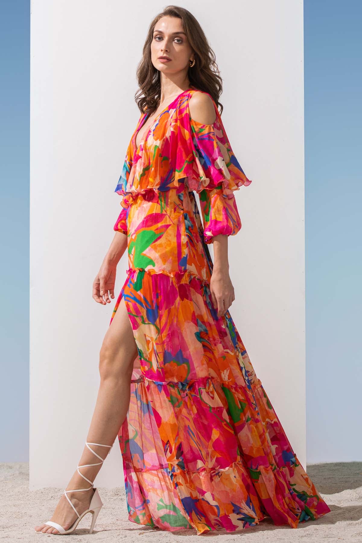 Butterfly Yoke Tiered Dress