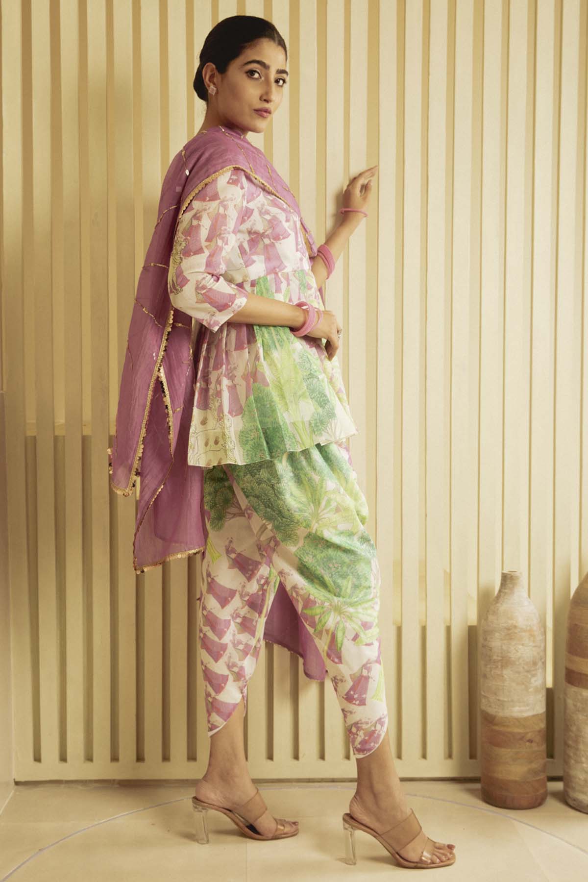 Chanderi Peplum Style Kurta Set