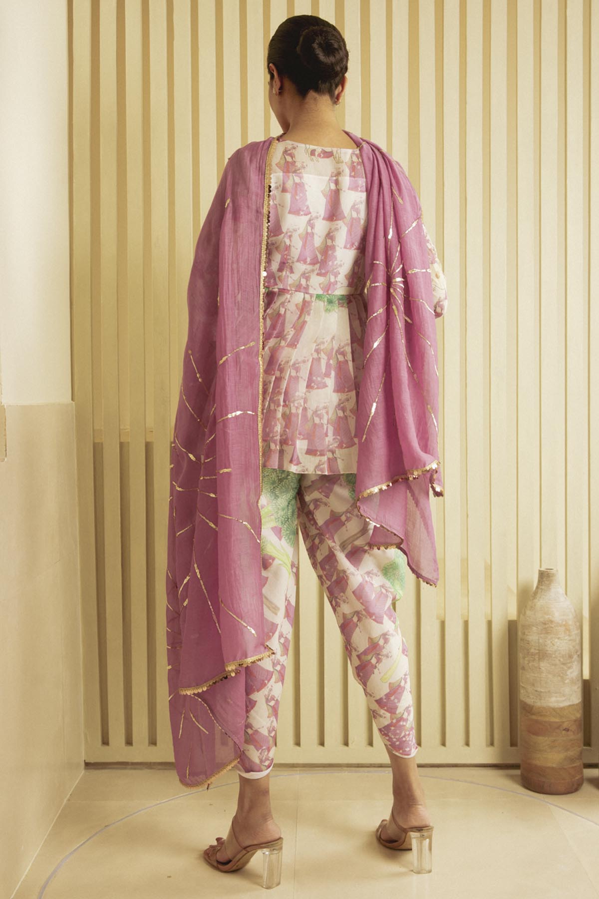 Chanderi Peplum Style Kurta Set