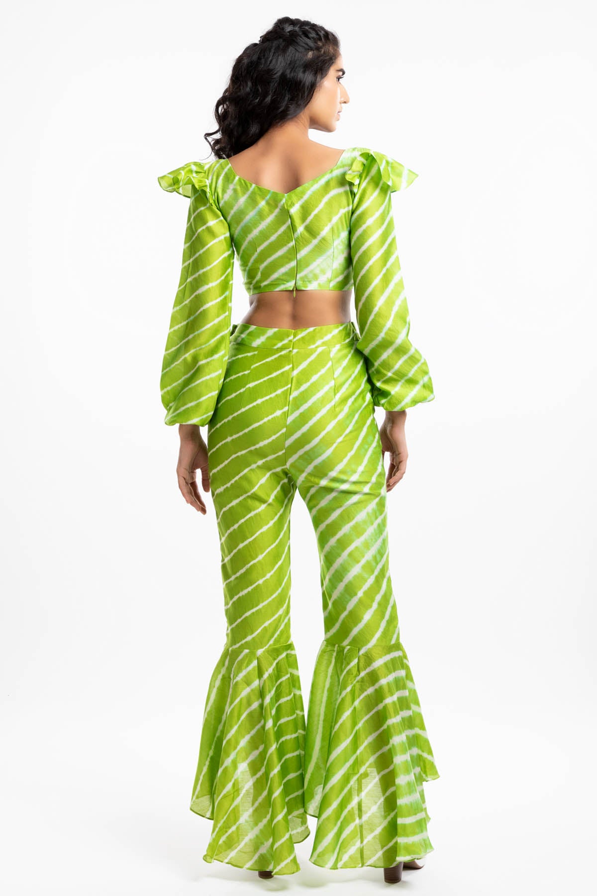 Chanderi Striped Crop Top