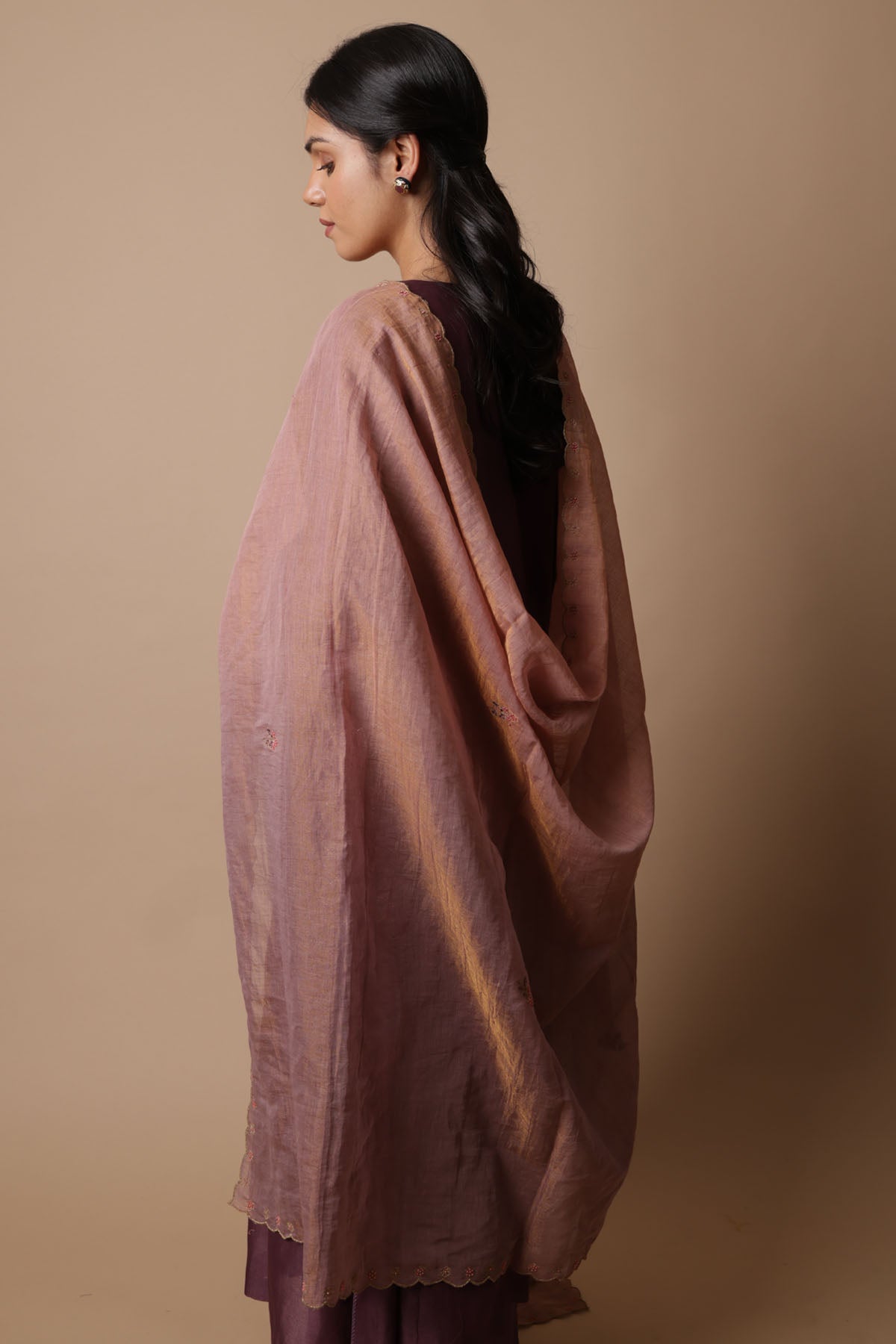 Chanderi Tissue Yolk Kurta Set