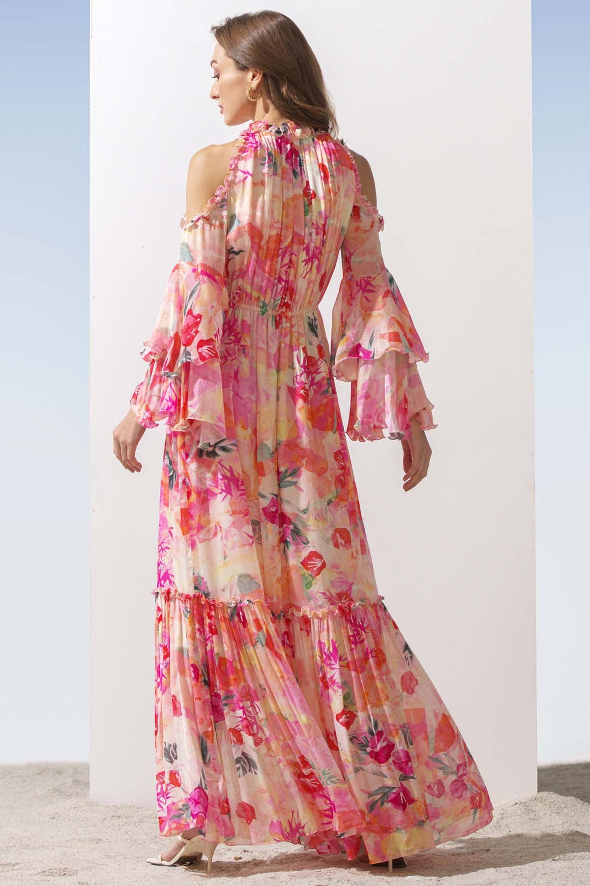 Chiffon Printed Side Slit Dress