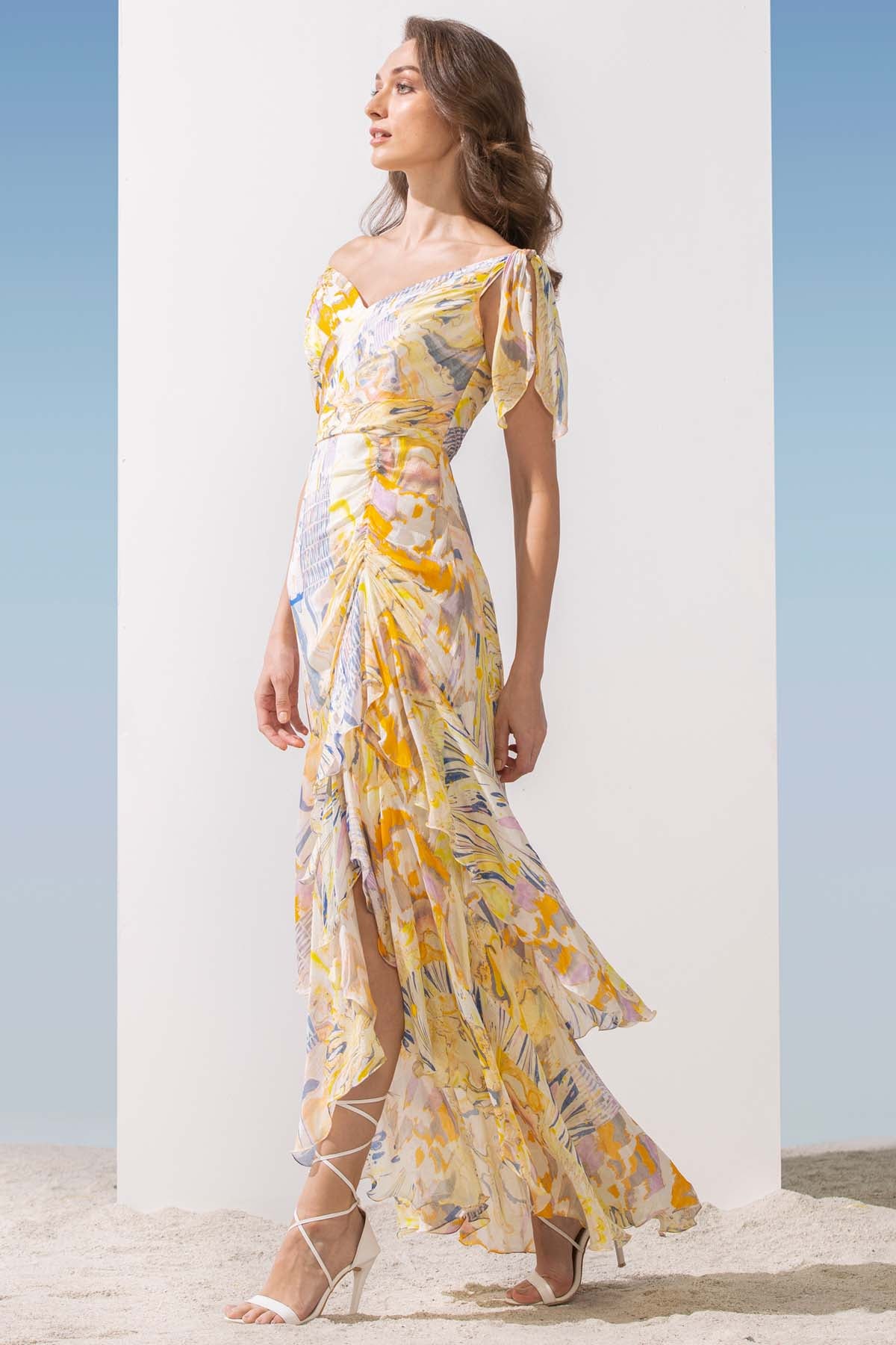 Cold Shoulder Ruched Dress