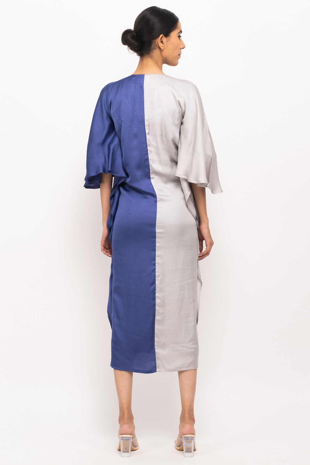 Color Blocked Adjustable Ruched Kaftan