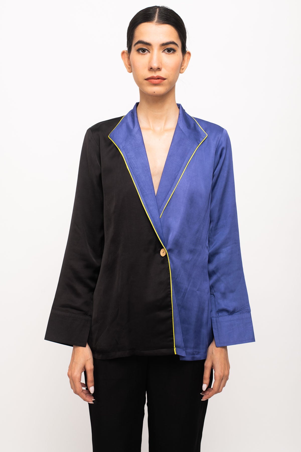 Color Blocked Blazer Co-ord Set