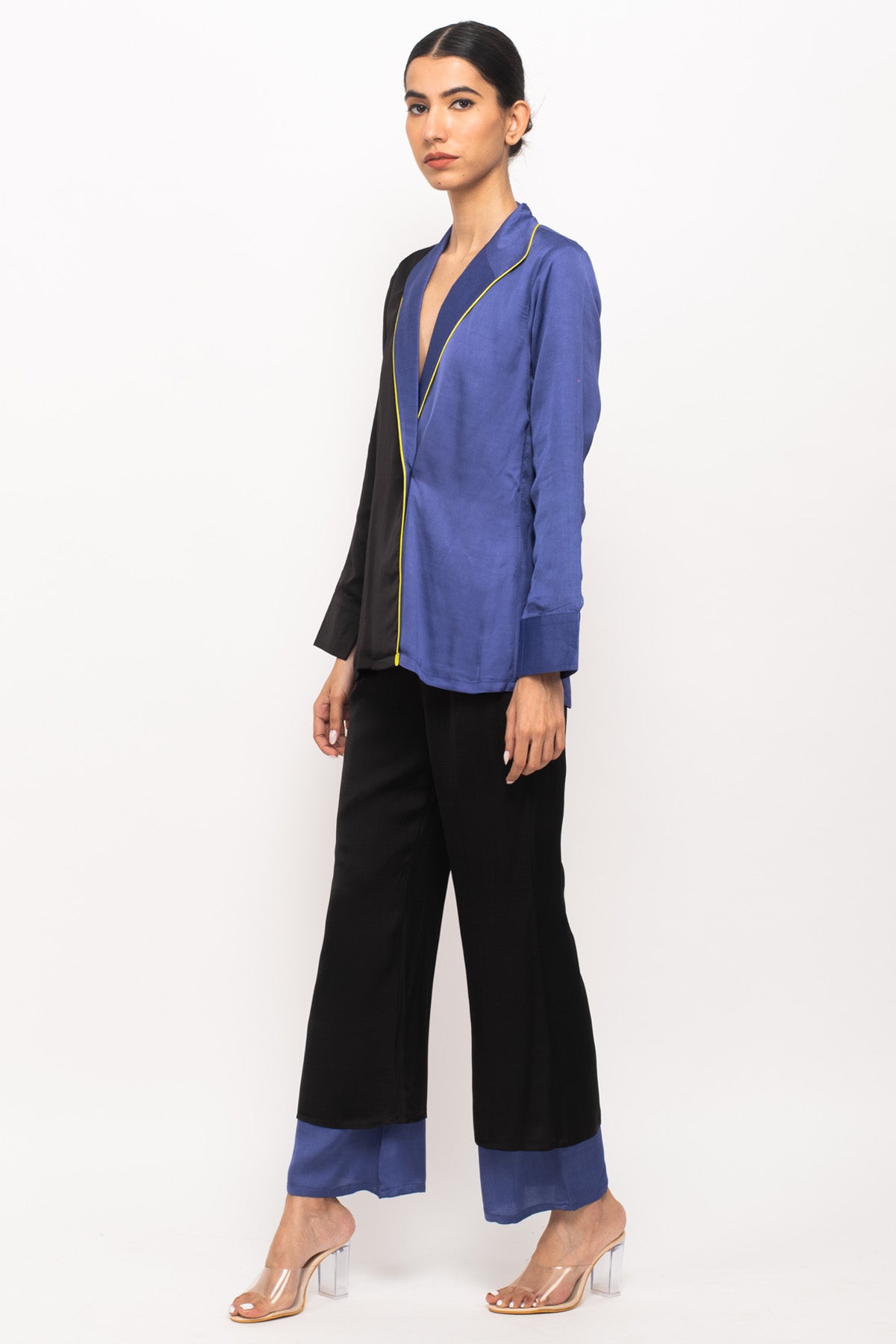 Color Blocked Blazer Co-ord Set