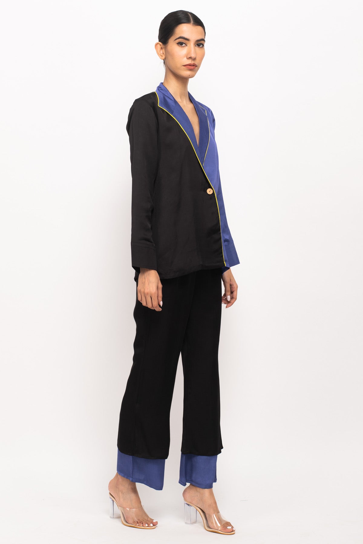 Color Blocked Blazer Co-ord Set