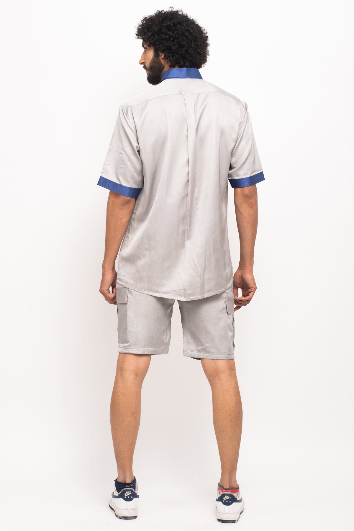 Color Blocked Collar Panelled Shirt