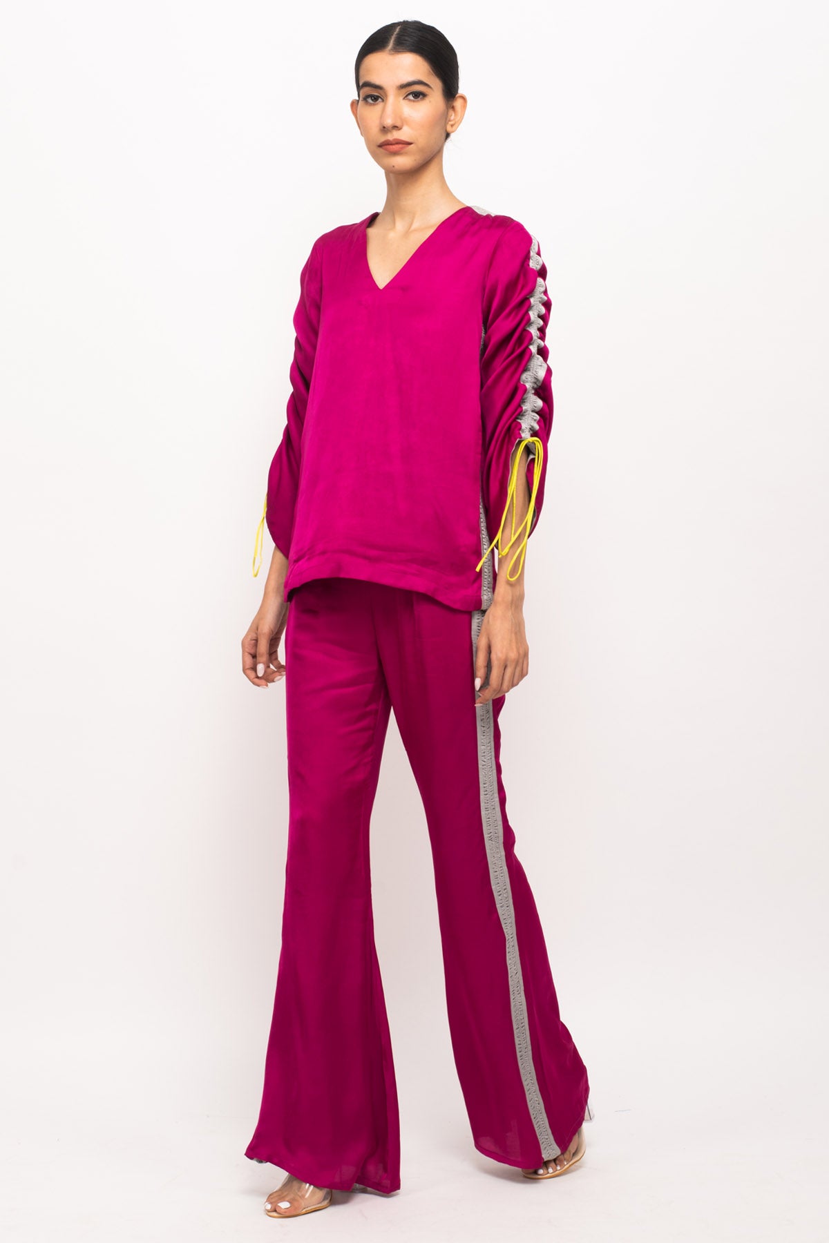 Color Blocked Full Sleeves Co-ord Set